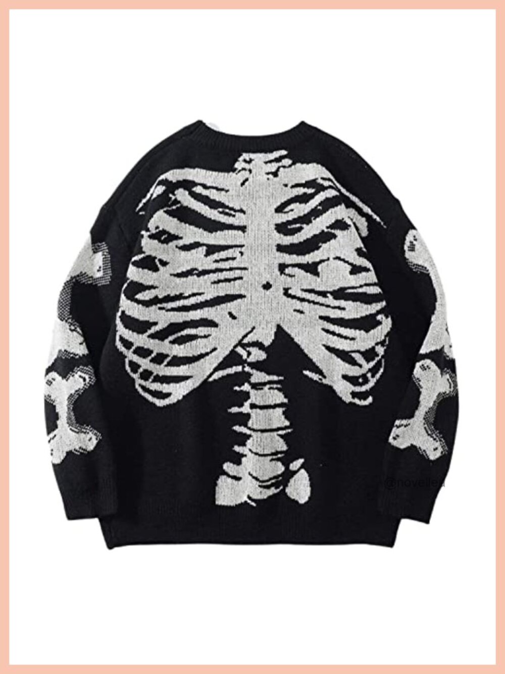 Aelfric Eden Skeleton Sweater Crew Neck Vintage Oversized Long Sleeve Y2K